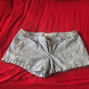Blue and white striped shorts